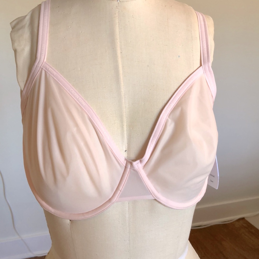 Sheer pink Calvin Klein bra